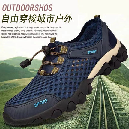 Men's Shoes 2024 New Men's Sneakers Korean Style Fashion Casual Outdoor Tracing Shoes Men's Mesh Breathable Wading Shoes