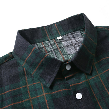 Fashion Men's Green Cotton Linen Men's Short-sleeved Shirt Casual Men's Shirt Summer 2025 New Cross-border Exclusive