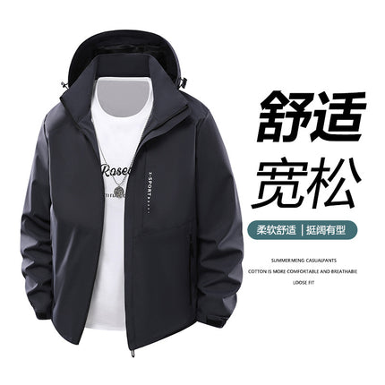 Foreign Trade Autumn and Winter New Couple Jackets Outdoor Leisure Mountaineering Clothing Waterproof Windproof Jacket with Removable Hood