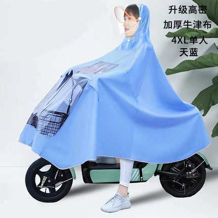 Extra Large and Thickened Electric Vehicle Raincoat Poncho for Adults, with a Visible Window, Storm-Proof, Wholesale Protection
