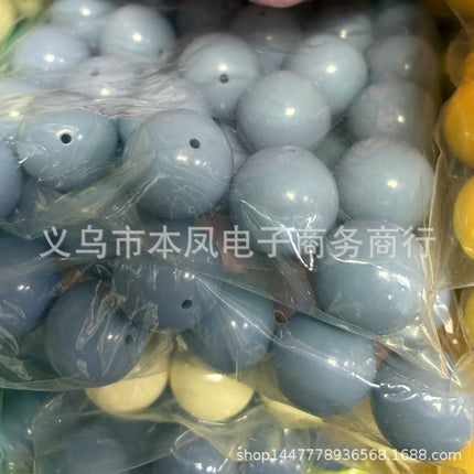 30mm solid color acrylic beads 25mm round beads translucent popular necklace key chain clothing headdress pendant
