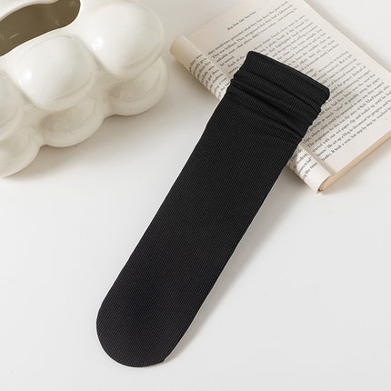 Ice Socks 2025 Popular Women's Summer Thin Pure Color Mid-Calf Socks for Girls Summer Japanese Style Style Sweat-Absorbent, Breathable and Deodorant