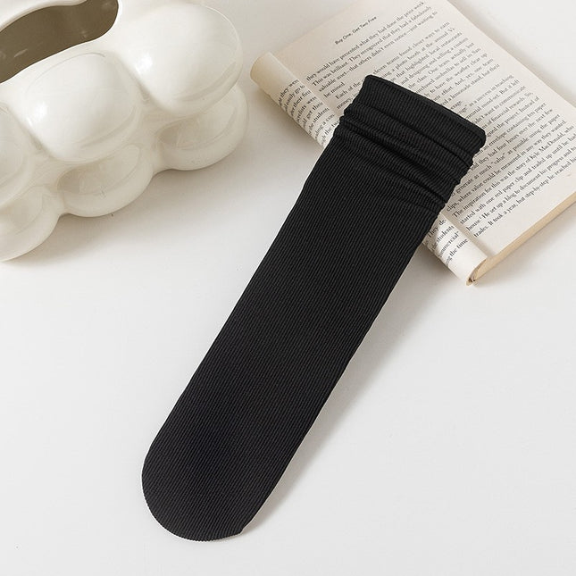 Ice Socks 2025 Popular Women's Summer Thin Pure Color Mid-Calf Socks for Girls Summer Japanese Style Style Sweat-Absorbent, Breathable and Deodorant