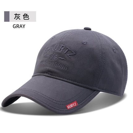 Baseball Cap for Men, New Spring/Summer Trendy Korean Style Embroidered Versatile Hard-Brimmed Large Brim Sun Protection Visor Cap