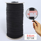 0.6cm * black * a roll of 73 meters