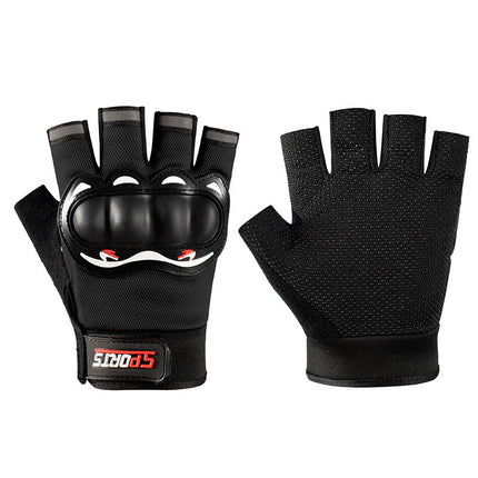 Motorcycle Gloves Half-Finger Outdoor Sports Breathable Non-Slip Anti-Fall Wear-Resistant Half-Finger Touch Screen Riding Gloves