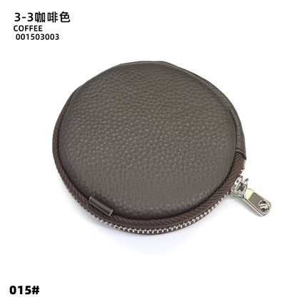 Mini Round Genuine Leather Small Coin Purse Bag Mother's Cowhide Women's Small Children's Zipper Key Coin Earphone Bag