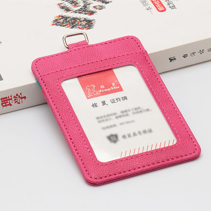 Color-Blocking Basketball Pattern Leather Work Id Card Holder Student Card Holder Business Badge Access Control Pu Lanyard Color-Blocking Wholesale Work Id Card