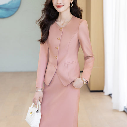 Cross-Border High-End Suit Dress for Women, Elegant Host Formal Wear, Beauty Salon Front Desk Receptionist Professional Work Uniform