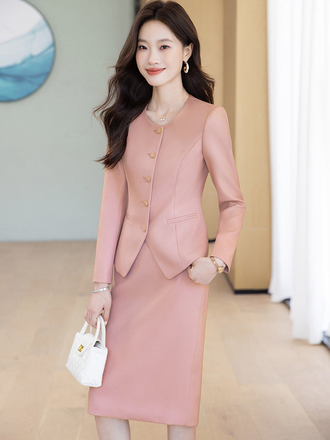 Cross-Border High-End Suit Dress for Women, Elegant Host Formal Wear, Beauty Salon Front Desk Receptionist Professional Work Uniform