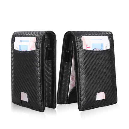 Cross-Border New Microfiber Wallet Anti-Theft Brush Multi-Function Multi-Card Metal Card Holder Portable Men's Id Wallet