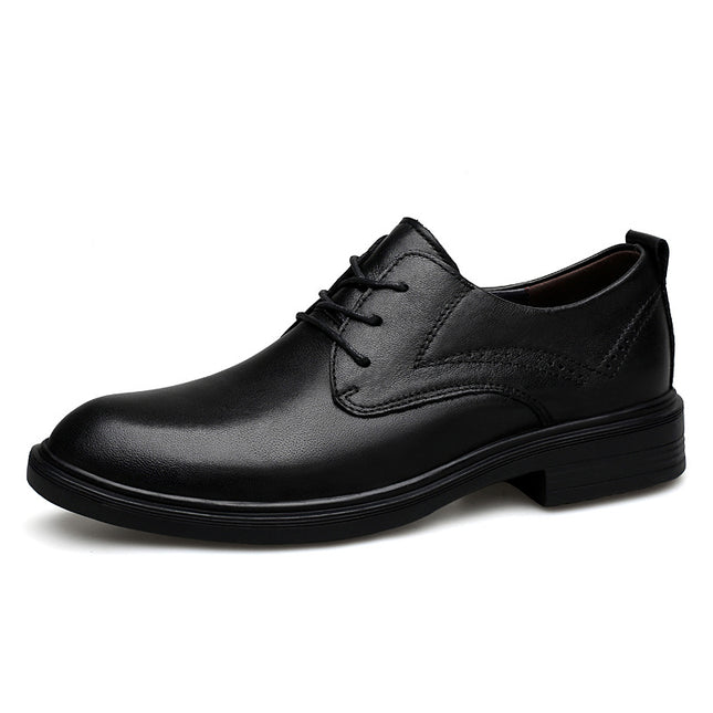 Spring and Autumn British Casual Business Dress Leather Shoes Men's Shoes Inner Height Increasing Single-layer Shoes Thick Sole Height Increasing Shoes Casual Dress Shoes