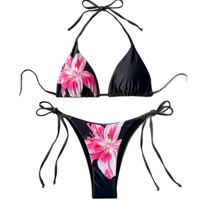 Cross-border New Split Swimsuit Women's Hot Bikini European and American Sexy Gather Pure Desire Printing High-end Bikini