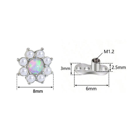 Stainless Steel 1.6mm Puncture Jewelry Claw Zirconium Buried Bone Nail Puncture Opal Pearl Buried Nail Base Implant Nail