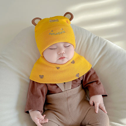 Katu Bear Infant Hat Spring & Fall 3-6-12 Months Male and Female Baby Pullover Hat Cotton 100-Day Sleeping Hat