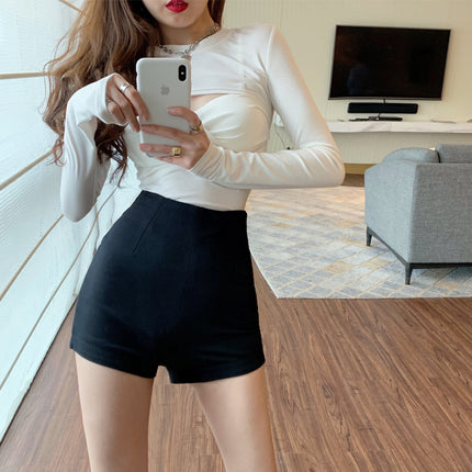 Black Shorts for Women Spring and Summer 2025 New High-Waisted Slimming Petite Spring and Autumn Hot Girl Leggings Sexy Hot Pants
