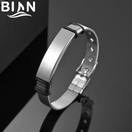 Titanium Steel Mesh Strap Couple Adjusting Bracelet Distinctive diy Mirror Curved Brand Bracelet Lover's Birthday Holiday Gift