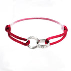 Dark red rope + steel color accessories