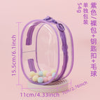 Purple/naked bag+keychain+hair ball