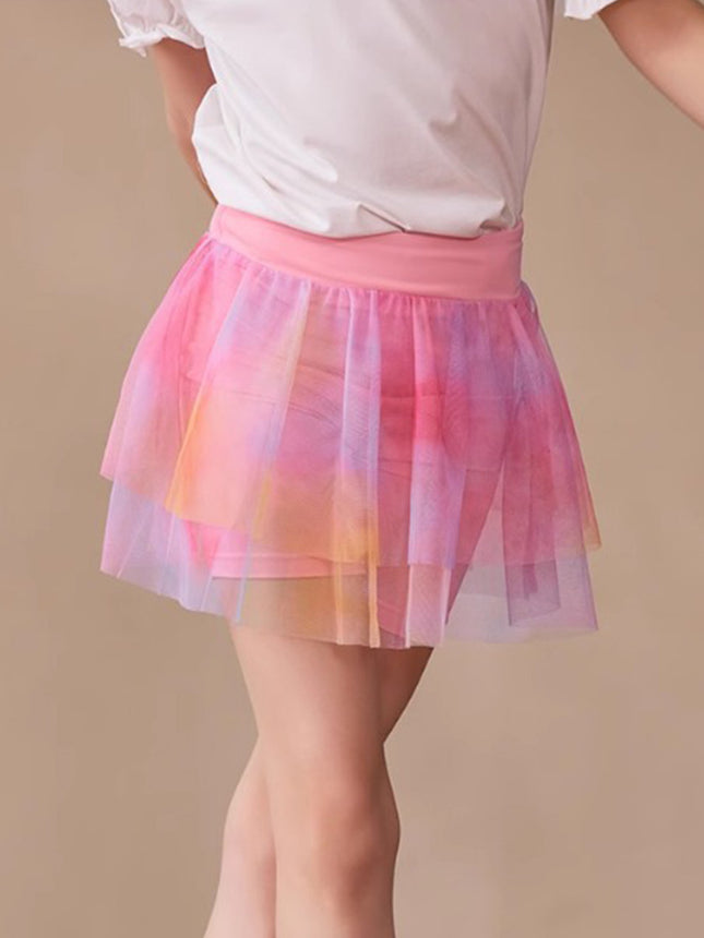 New Cross-Border Foreign Trade Girls' Gradient Mesh Sports Yoga Skirt Pants Sports Fitness Yoga Skirt Pants