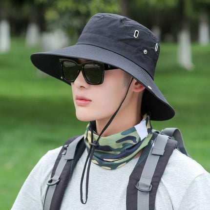 Western Cowboy Hat for Women, Outdoor Hiking and Camping Style Sunshade Sun Hat for Men, Japanese Style Large Brim Fishing Hat