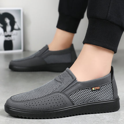 Old Beijing Cloth Shoes for Men, Summer Hot-Selling Mesh Dad Shoes, Soft-Soled Slip-On Casual Shoes, Cross-Border Dropshipping Men's Shoes ‌