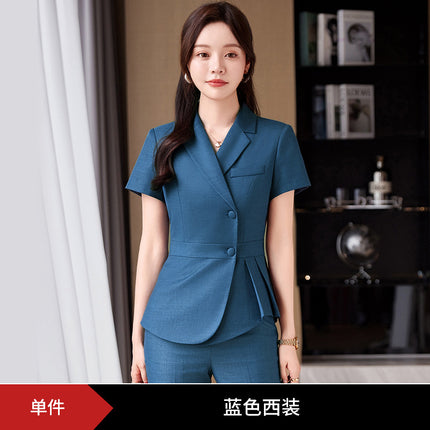 Formal wear women's suit suit fashionable elegant high-end business wear goddess style summer suit hotel front desk work clothes