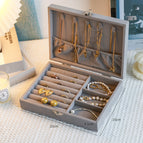 Gray-three-compartment jewelry box (without window) / 20*15*5cm (length, width and height)
