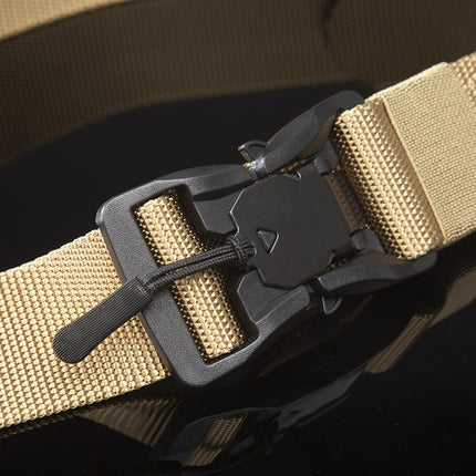 Explosive outdoor tactical belt magnetic suction buckle men's and women's convenient nylon elastic woven belt factory straight hair