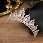 Golden leaves water drop crown