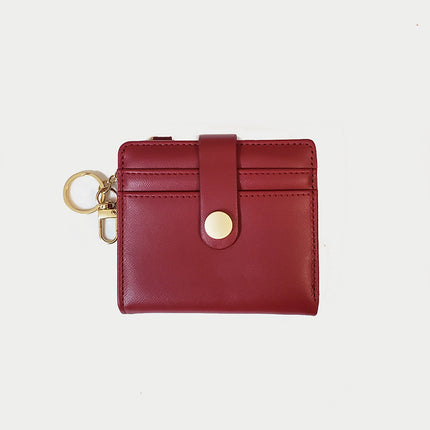 Ins Wallet Women's Short Multi-Functional Keychain Zipper Card Holder Coin Purse Women's Leather Wallet New Portable