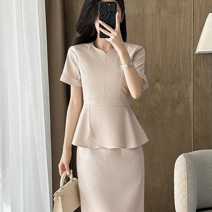 Professional Suit Suit for Women 2025 New Summer Thin Classy Elegant Beauty Salon Jewelry Store Front Desk Work Clothes