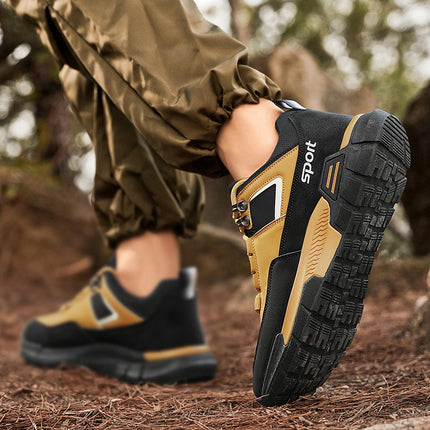Men's Shoes 2025 Spring New Men's Non-Slip Platform Mountaineering Shoes Low-top Sports Board Shoes Trendy Casual Workwear Shoes