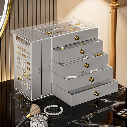 Transparent Earring Storage Box, Acrylic Jewelry Necklace Box, Earrings, Jewelry Dust-Proof Display Box, Hanger Ready for Sale