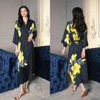black leaf yellow flower / Foreign large edition One Size (recommended above 165cm, 90kg -180kg)