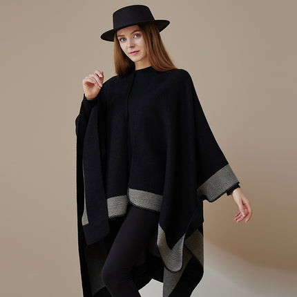 European and American plain striped warm Joker shawl outer autumn and winter office blanket imitation cashmere scarf in stock wholesale