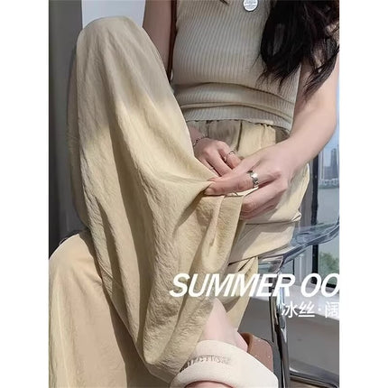 Yamamoto Style New Summer Straight-Leg Versatile Elastic Waist American-Style Drape Pants Casual Pants Floor-Length Pants 2026