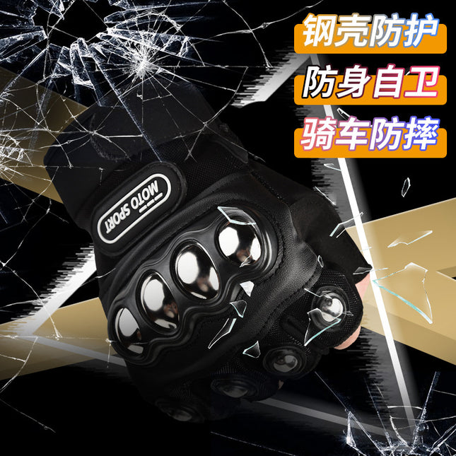 Autumn and Winter Tactical Gloves fleece-lined Warm Cold-proof Men's Full-finger Touch Screen Hard Shell Motorcycle Motorcycle Riding Drop-proof