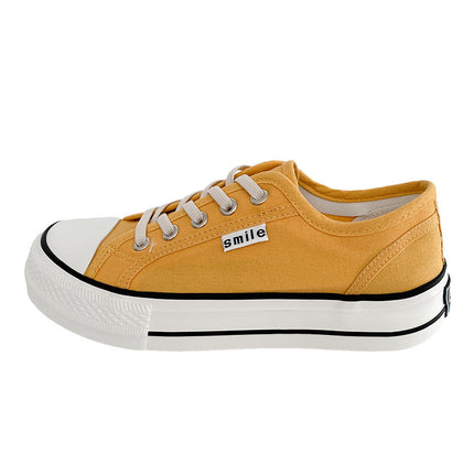 Gd22 Elastic Lace Slip-On Mango Head Canvas Shoes Women's Summer Thin Sneakers Popular Versatile White Shoes