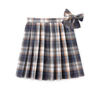 (safety pants) smoothie plaid skirt + bow tie / XS