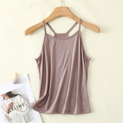 Lanjing Modal Solid Color Camisole Base Shirt Slim-Fit Soft Cool Large Size Outer Wearing Thin Shoulder Strap for Women