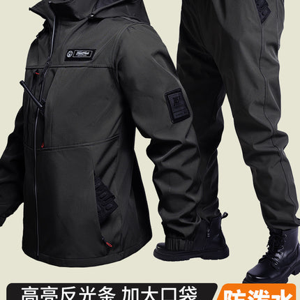 New Spring and Autumn Waterproof Breathable suit Soft Case Men's and Women's Training Clothes Loose Plus Fat Wear-resistant Wind-resistant Work
