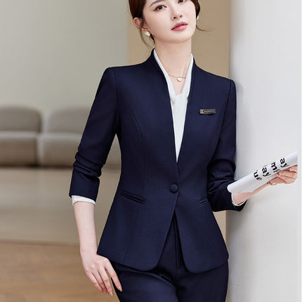 Grey Professional Suit suit Women's Autumn Hotel Front Desk Reception Tooling Beauty Salon Sales Department Overalls Dress