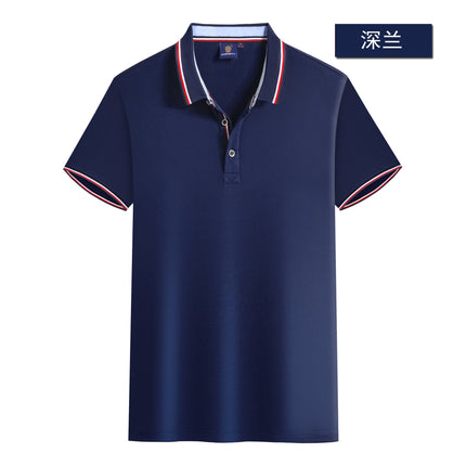 2025 Summer Zt2100 180g Cool Tencel Cotton Slim Fit Color Block Two-Tone Collar Polo Short Sleeve