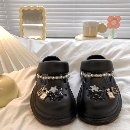 2026 Hot-Selling Women's Summer Sandals with Closed-Toe Design, Non-Slip, Versatile, Stylish, Dirt-Resistant, with Pearl Chain