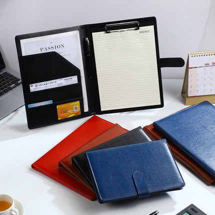 A5 Buckle Multifunctional Folder Pu Leather A4 Contract Folder Note Pad with Magnetic Buckle Business Manager Folder