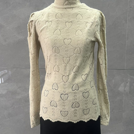 Purple Half Turtleneck Lace Bottoming Shirt for Women in Autumn and Winter New Style with Western Style Brushed Shirt High-End Long-Sleeved Top