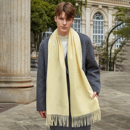 Men's Wool Scarf, Women's Winter Warm Cashmere Scarf, Autumn and Winter Korean Style Versatile Solid Color Scarf Wholesale