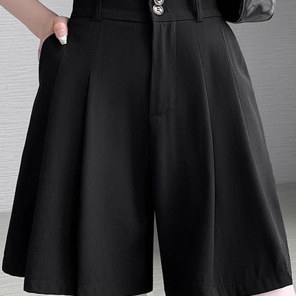 Autumn 2024 Korean style pants plus size casual suit wide-leg shorts women's chubby girl pear-shaped figure casual shorts