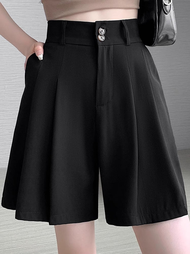 Autumn 2024 Korean style pants plus size casual suit wide-leg shorts women's chubby girl pear-shaped figure casual shorts